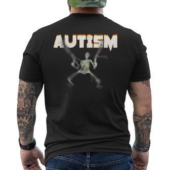 Autism Skeleton Meme Men's T-shirt Back Print - Monsterry