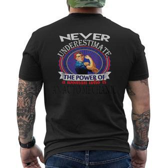 Auto Mechanic Never Underestimate T Men's T-shirt Back Print - Seseable