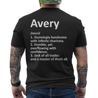 Avery Definition Personalized Name Birthday Idea Men's T-shirt Back Print | Mazezy