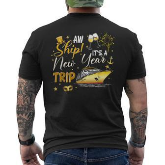 Aw Ship New Year Cruise 2023 Nye Party Family Matching Men's T-shirt Back Print - Monsterry