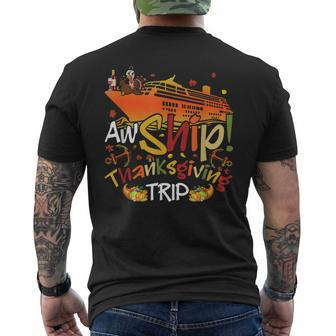 Aw Ship Thanksgiving Trip Cruise Matching Family Vacation Men's T-shirt Back Print - Monsterry
