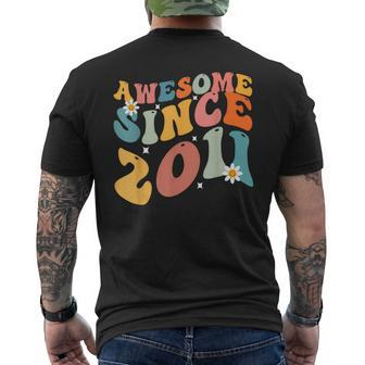 Awesome Since 2011 12Th Birthday Retro Born In 2011 Men's T-shirt Back Print | Mazezy