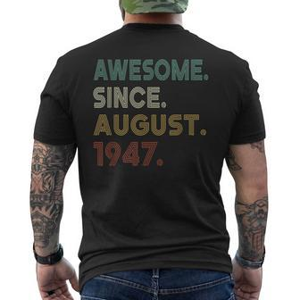 Awesome Since August 1947 76Th Birthday 76 Years Old Men's T-shirt Back Print - Monsterry UK