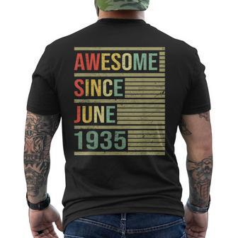 Awesome Since June 1935 Vintage 1935 84 Birthday Men's Back Print T-shirt | Mazezy
