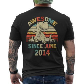 Awesome Since June 2014 5Th Dinosaur Birthday Men's Back Print T-shirt | Mazezy