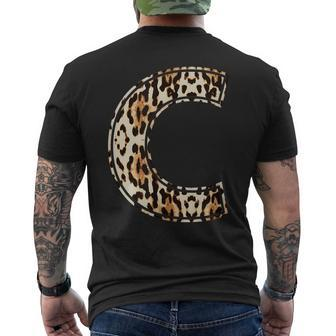 Awesome Letter C Initial Name Leopard Cheetah Print Men's Back Print T-shirt | Mazezy