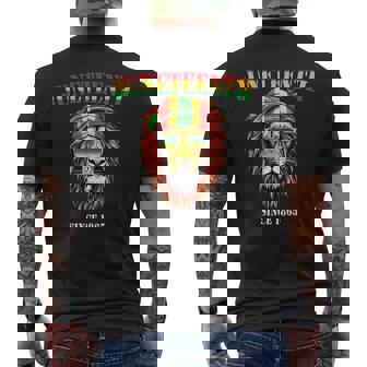 Awesome Lion Junenth Black History June 19 2023 Flag Mens Back Print T-shirt | Mazezy