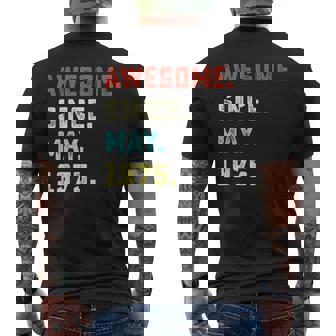 Awesome Since May 1975 46Th Birthday For 46 Years Old Men's Back Print T-shirt | Mazezy