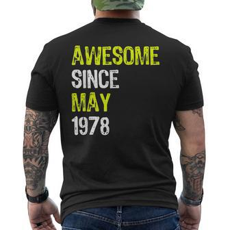 Awesome Since May 1978 40Th Birthday 40 Years Old Men's Back Print T-shirt | Mazezy