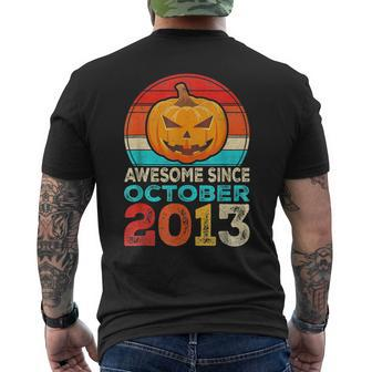 Awesome Since October 2013 10Th Birthday Halloween Men's T-shirt Back Print - Thegiftio UK