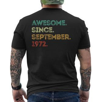 Awesome Since September 1972 51St Birthday 51 Years Old Men's T-shirt Back Print - Thegiftio UK
