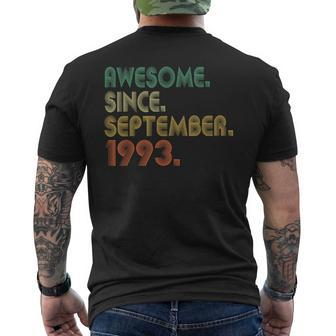 Awesome Since September 1993 30Th Birthday 30 Year Old Men's T-shirt Back Print - Seseable