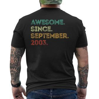 Awesome Since September 2003 20Th Birthday 20 Years Old Men's T-shirt Back Print | Mazezy DE