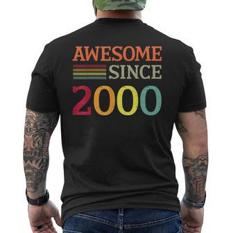 Awesome Since 2000 23Th Birthday Retro Vintage Mens Back Print T-shirt | Mazezy DE