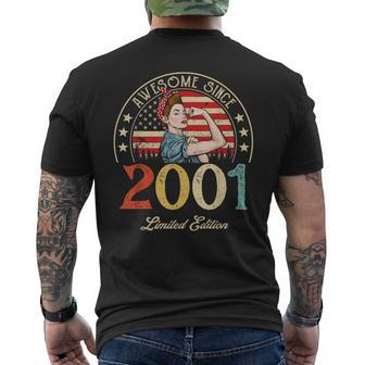 Awesome Since 2001 Vintage 2001 21St Birthday 21 Years Old Mens Back Print T-shirt - Thegiftio UK