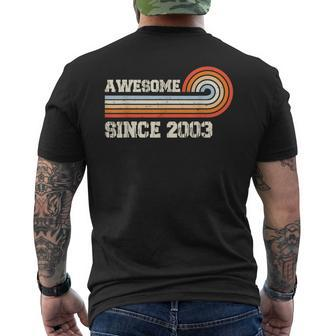 Awesome Since 2003 20Th Birthday 20 Years Old Vintage Mens Back Print T-shirt | Mazezy AU
