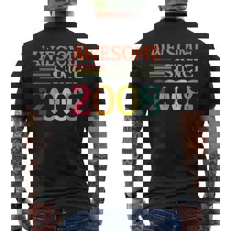 Awesome Since 2008 15Th Birthday Retro Vintage Mens Back Print T-shirt | Mazezy