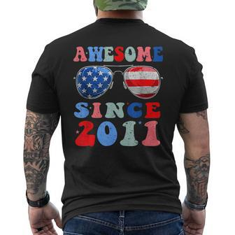 Awesome Since 2011 12 Years Birthday 4Th Of July Mens Back Print T-shirt | Mazezy