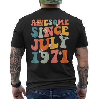 Awesome Since July 1971 Hippie Retro Groovy Birthday Mens Back Print T-shirt - Seseable