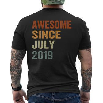 Awesome Since July 2019 4Th Kids And Toddlers Birthday Mens Back Print T-shirt | Mazezy