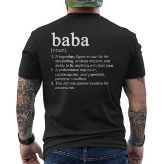Baba Definition Funny Cool Mens Back Print T-shirt | Mazezy