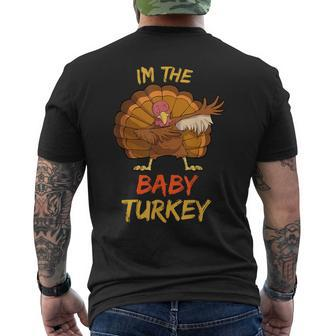 Baby Turkey Matching Family Group Thanksgiving Party Pajama Men's T-shirt Back Print | Mazezy