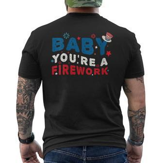 Baby Youre A Firework 4Th Of July Matching American Flag Mens Back Print T-shirt | Mazezy