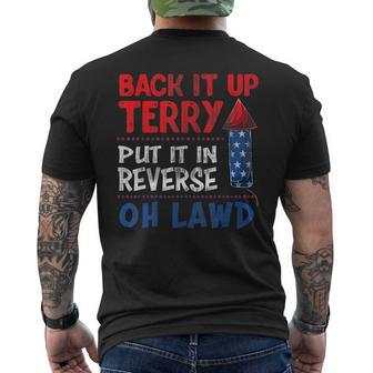 Back It Up Terry Fourth Of July Funny Back It Up Terry Mens Back Print T-shirt - Seseable