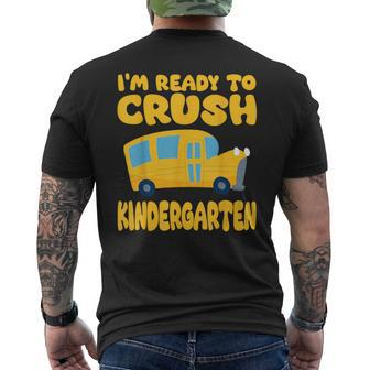 Back To School First Day Of Kindergarten School Bus Funny Mens Back Print T-shirt