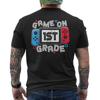Back To School Game On 1St Grade Funny Gamer Kids Boys Mens Back Print T-shirt | Mazezy