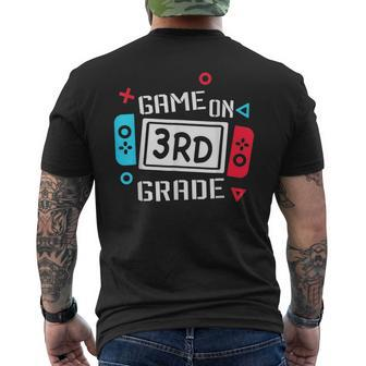 Back To School Game On Third 3Rd Grade Funny Gamer Kids Boys Mens Back Print T-shirt | Mazezy