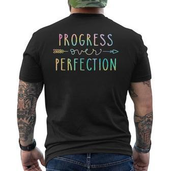Back To School Progress Over Perfection Motivational Gifts Mens Back Print T-shirt - Seseable