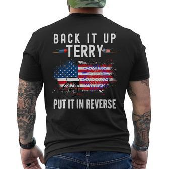 Back Up Terry Put It In Reverse Firework 4Th Of July Vintage Mens Back Print T-shirt - Monsterry DE