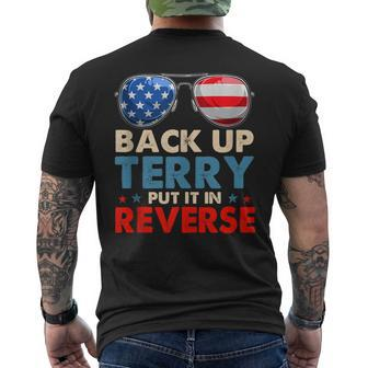 Back Up Terry Put It In Reverse Glasses Us Flag 4Th Of July Mens Back Print T-shirt - Thegiftio UK