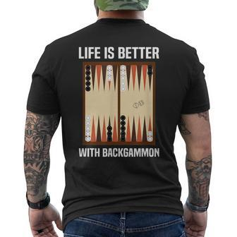 Backgammon Player Board Game Backgammon Men's T-shirt Back Print | Mazezy DE