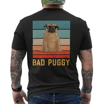 Bad Puggy Funny Pug Lover Gifts Bad Puggy Mens Back Print T-shirt - Monsterry AU