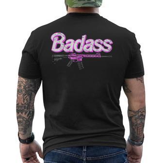 Badass Woman Ar-15 Pro Gun 2Nd Amendment Guns Rights Men's T-shirt Back Print - Seseable