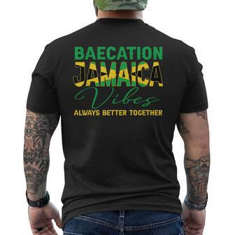 Baecation Jamaica Vibes Matching Couple Vacation Trip Men's T-shirt Back Print - Monsterry