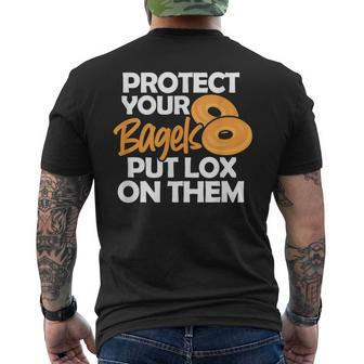 Bagel Protect Your Bagels Put Lox On Them Men's T-shirt Back Print | Mazezy