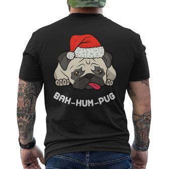 Bah Hum Pug Cute Funny Puppy Dog Pet Ch Mens Back Print T-shirt - Monsterry UK