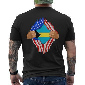Bahamian Blood Inside Me | The Bahamas Flag Gift Bahamas Funny Gifts Mens Back Print T-shirt | Mazezy