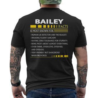 Bailey Name Gift Bailey Facts V3 Mens Back Print T-shirt - Seseable