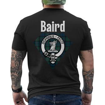 Baird Clan Scottish Name Coat Of Arms Tartan Mens Back Print T-shirt | Mazezy