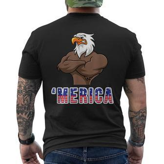 Bald Eagle Merica - Patriotic America Usa 4Th Of July Mens Back Print T-shirt | Mazezy