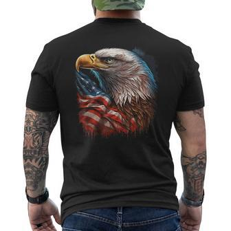 Bald Eagle Mullet American Flag Patriotic 4Th Of July Gift Mens Back Print T-shirt | Mazezy