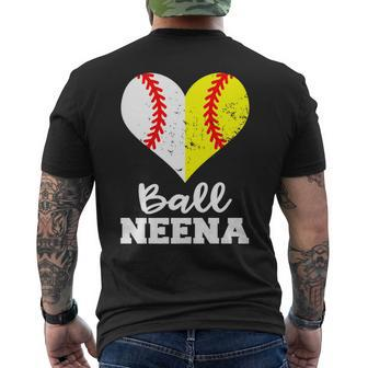 Ball Neena Heart Funny Baseball Softball Neena Mens Back Print T-shirt | Mazezy