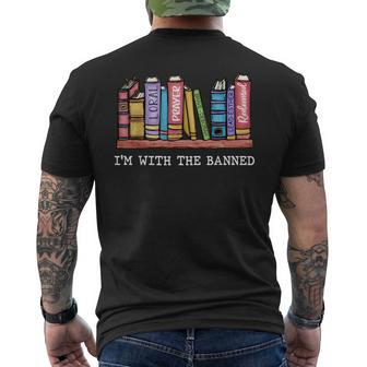 Im With The Banned Books I Read Banned Books Lover Men's Back Print T-shirt | Mazezy