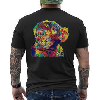 Barbary Macaque Monkey Men's T-shirt Back Print | Mazezy