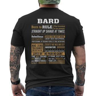 Bard Name Gift Bard Born To Rule Mens Back Print T-shirt - Seseable