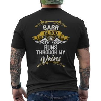 Barr Blood Runs Through My Veins Men's T-shirt Back Print | Mazezy